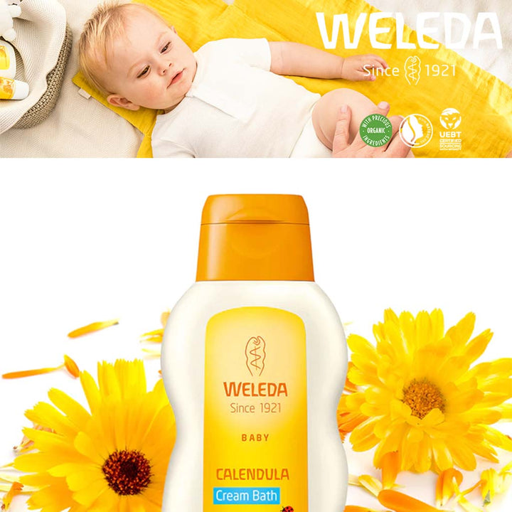 Weleda Baby Comforting Cream Bath With Calendula Extracts For Delicate Baby Skin 200ml - Easy Pharmacy LLC