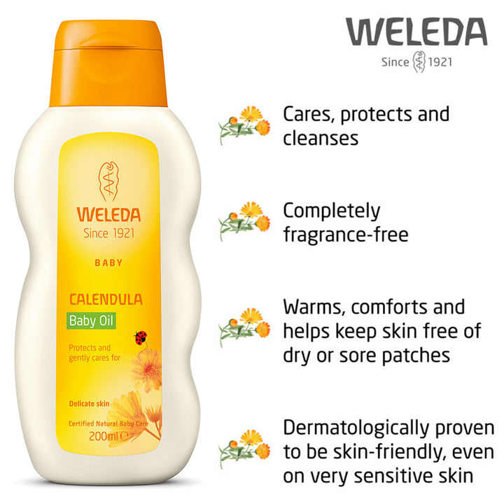 Weleda Baby Calendula Baby Oil For Delicate Skin 200ml - Easy Pharmacy LLC