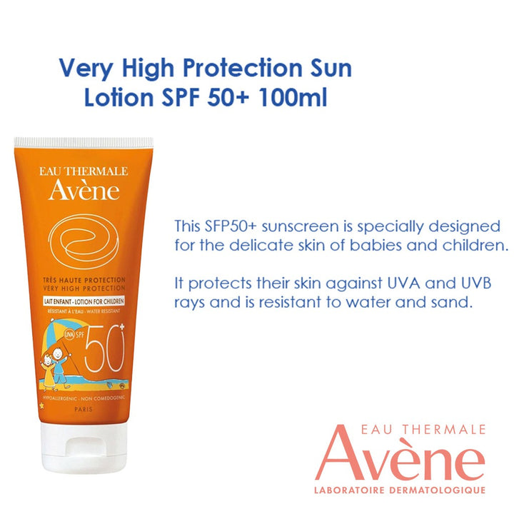Avene SPF50+ Children's Sunscreen Lotion For High Sun Protection 100ml - Easy Pharmacy LLC