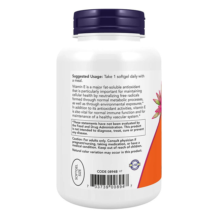 Now E-400 Vitamin E With Mixed Tocopherols Softgel For Antioxidant Protection, Pack of 50's - Easy Pharmacy LLC