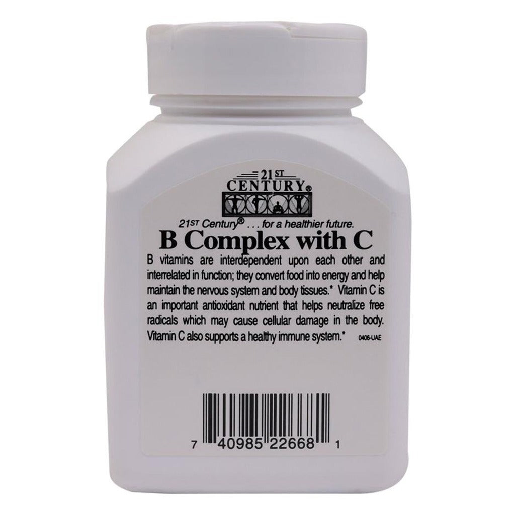 21st Century B Complex With Vitamin C Caplets For Energy & Immune Support, Pack of 100's - Easy Pharmacy LLC