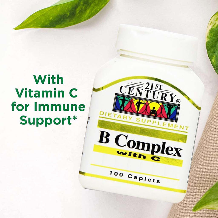 21st Century B Complex With Vitamin C Caplets For Energy & Immune Support, Pack of 100's - Easy Pharmacy LLC