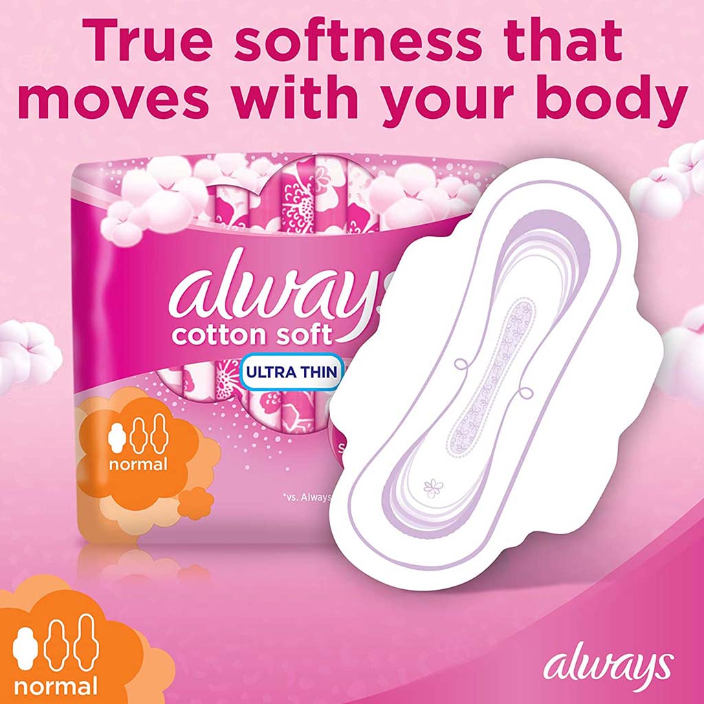 Always Cotton Soft Ultra Thin Normal Sanitary Pads With Wings, Pack of 20's - Easy Pharmacy LLC