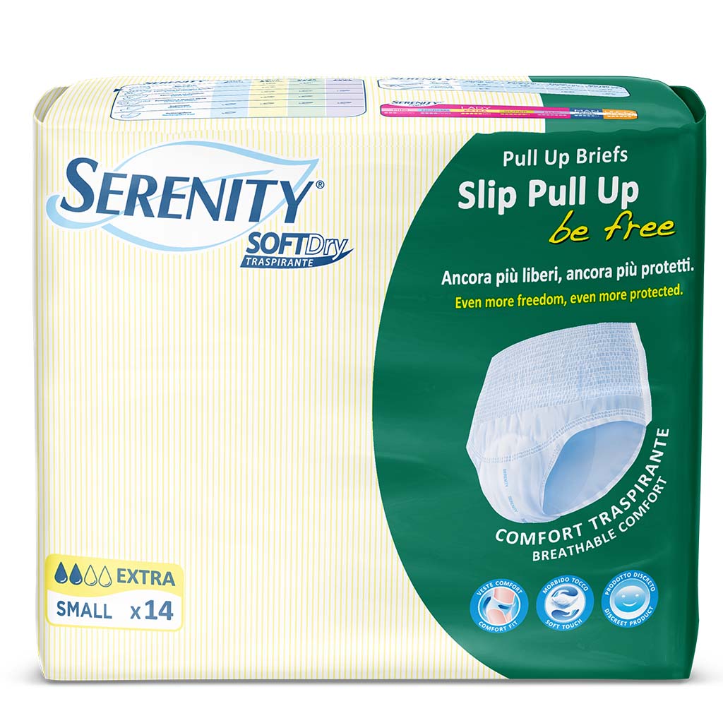 Serenity Soft Dry Transpirente Slip Pull Up Briefs, Small, Pack of 14's - Easy Pharmacy LLC