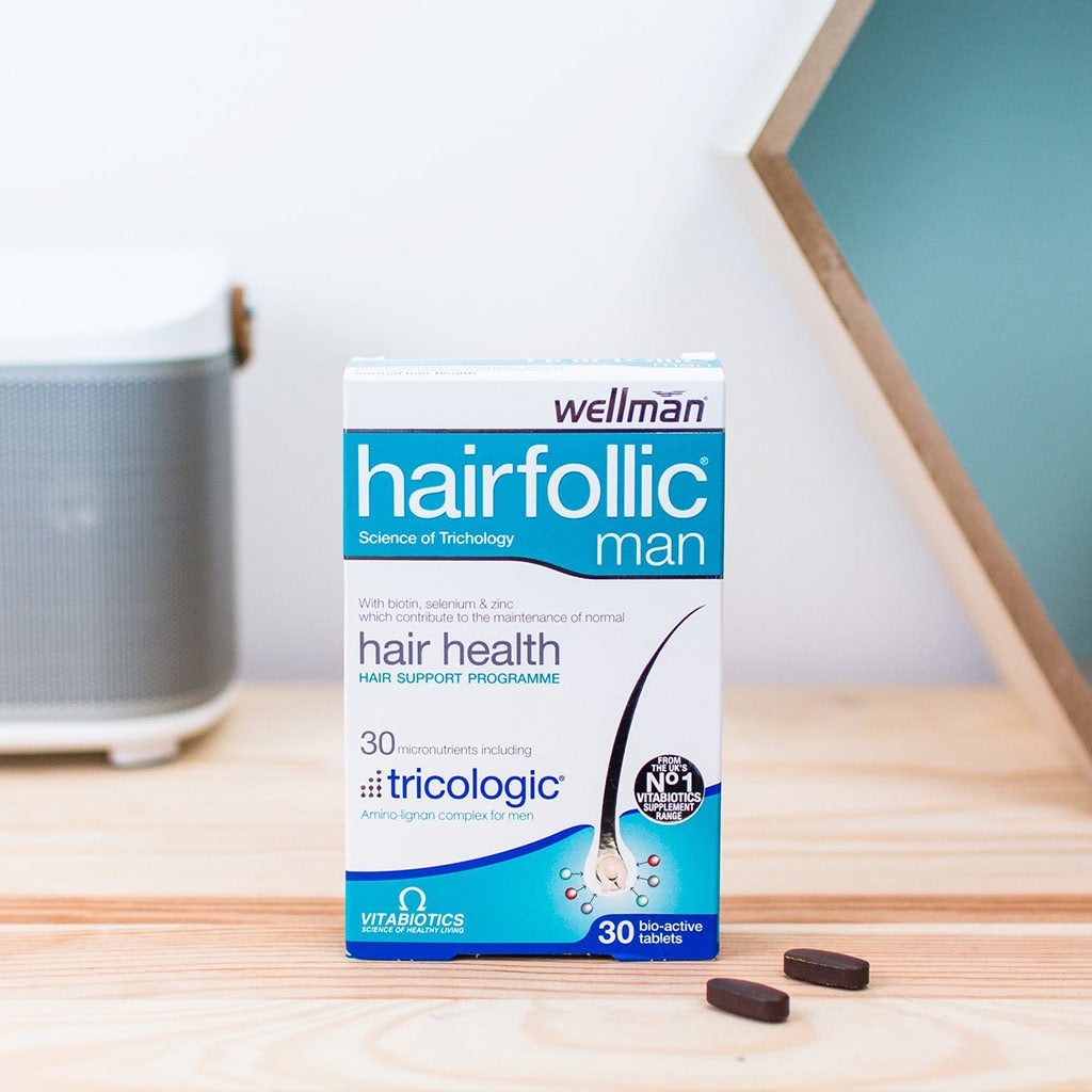 Vitabiotics Wellman Hairfollic Tablets With Biotin For Healthy Hair, Pack of 60's - Easy Pharmacy LLC