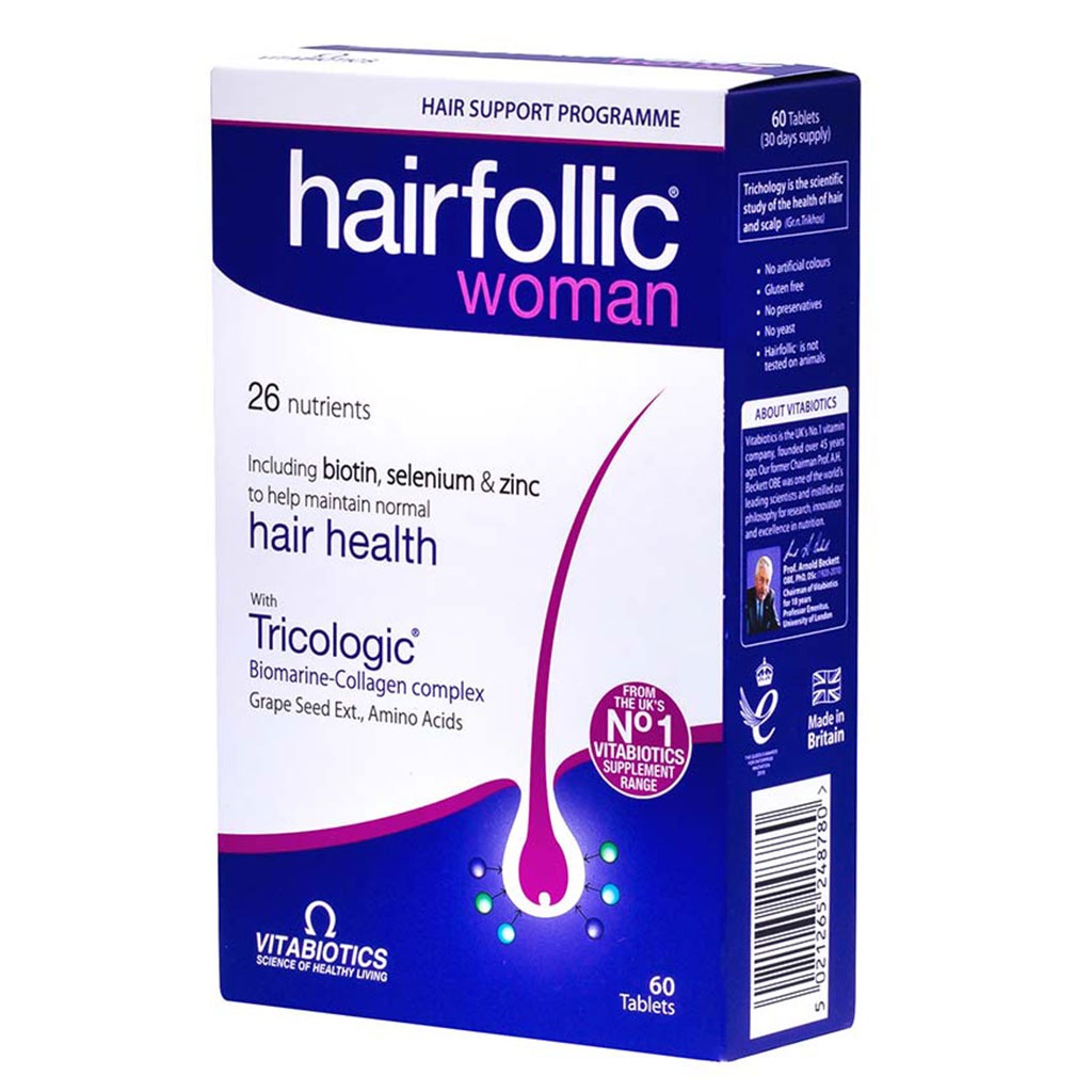 Vitabiotics Hairfollic Woman Tablets With Biotin For Healthy Hair, Pack of 60's - Easy Pharmacy LLC