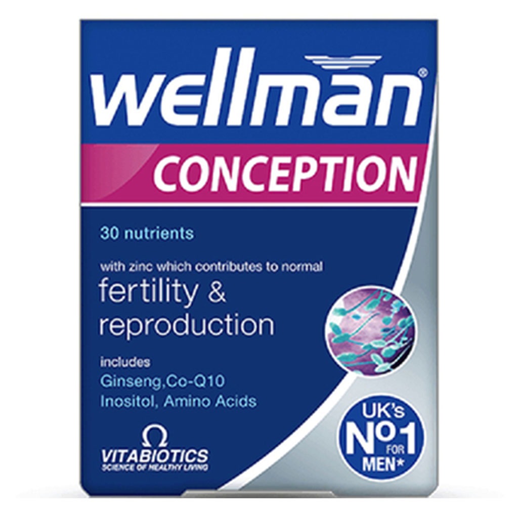 Vitabiotics Wellman Conception Supplement Tablets For Men's Fertility Support, Pack of 30's - Easy Pharmacy LLC