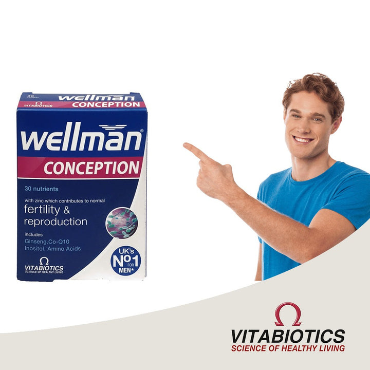 Vitabiotics Wellman Conception Supplement Tablets For Men's Fertility Support, Pack of 30's - Easy Pharmacy LLC