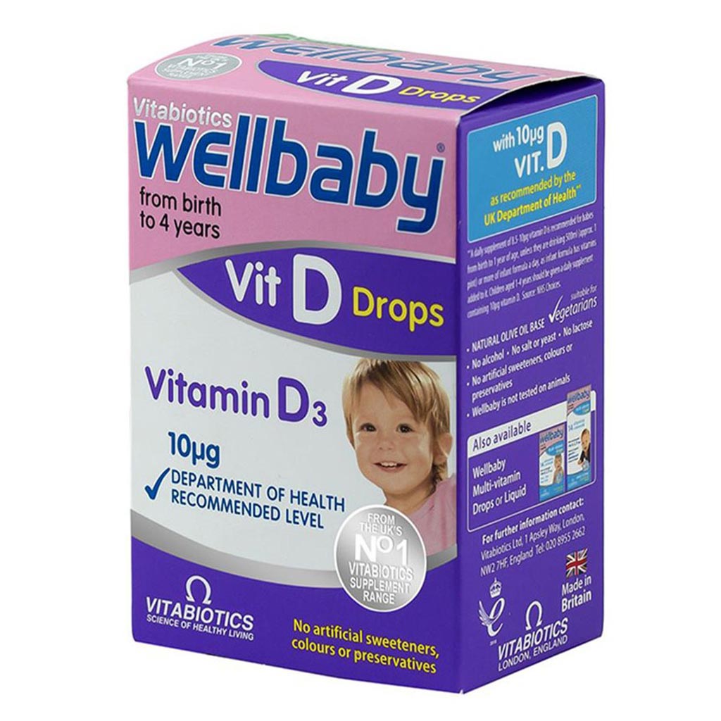 Vitabiotics Wellbaby Vitamin D3 10µg Drops For Infants From Birth To 4 Years 30ml - Easy Pharmacy LLC