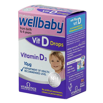 Vitabiotics Wellbaby Vitamin D3 Drops 10 Micrograms For Infants Birth To 4 Years 30ml