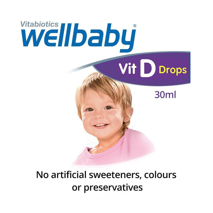 Vitabiotics Wellbaby Vitamin D3 10µg Drops For Infants From Birth To 4 Years 30ml - Easy Pharmacy LLC