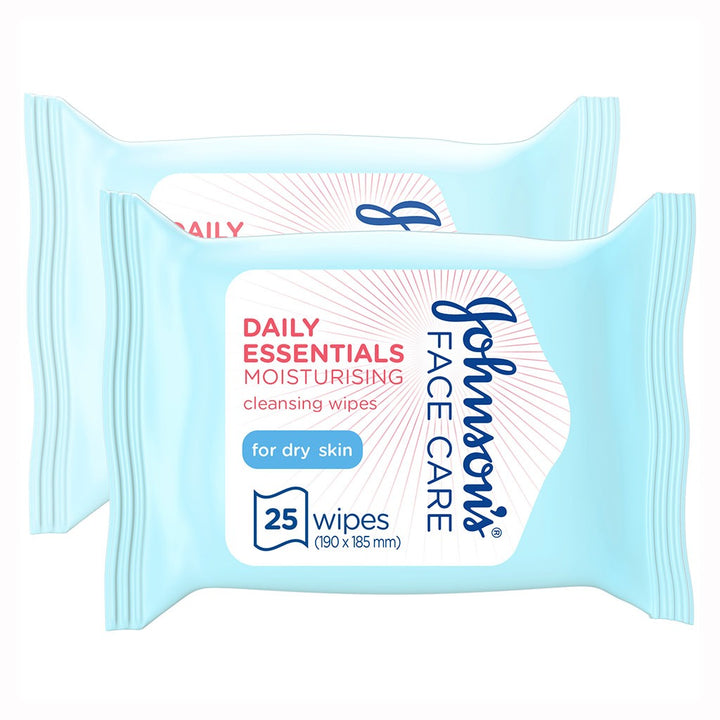 Johnson's Daily Essentials Moisturising & Cleansing Makeup Remover Facial Micellar Wipes For Dry Skin, Offer Pack of 25's - Easy Pharmacy LLC