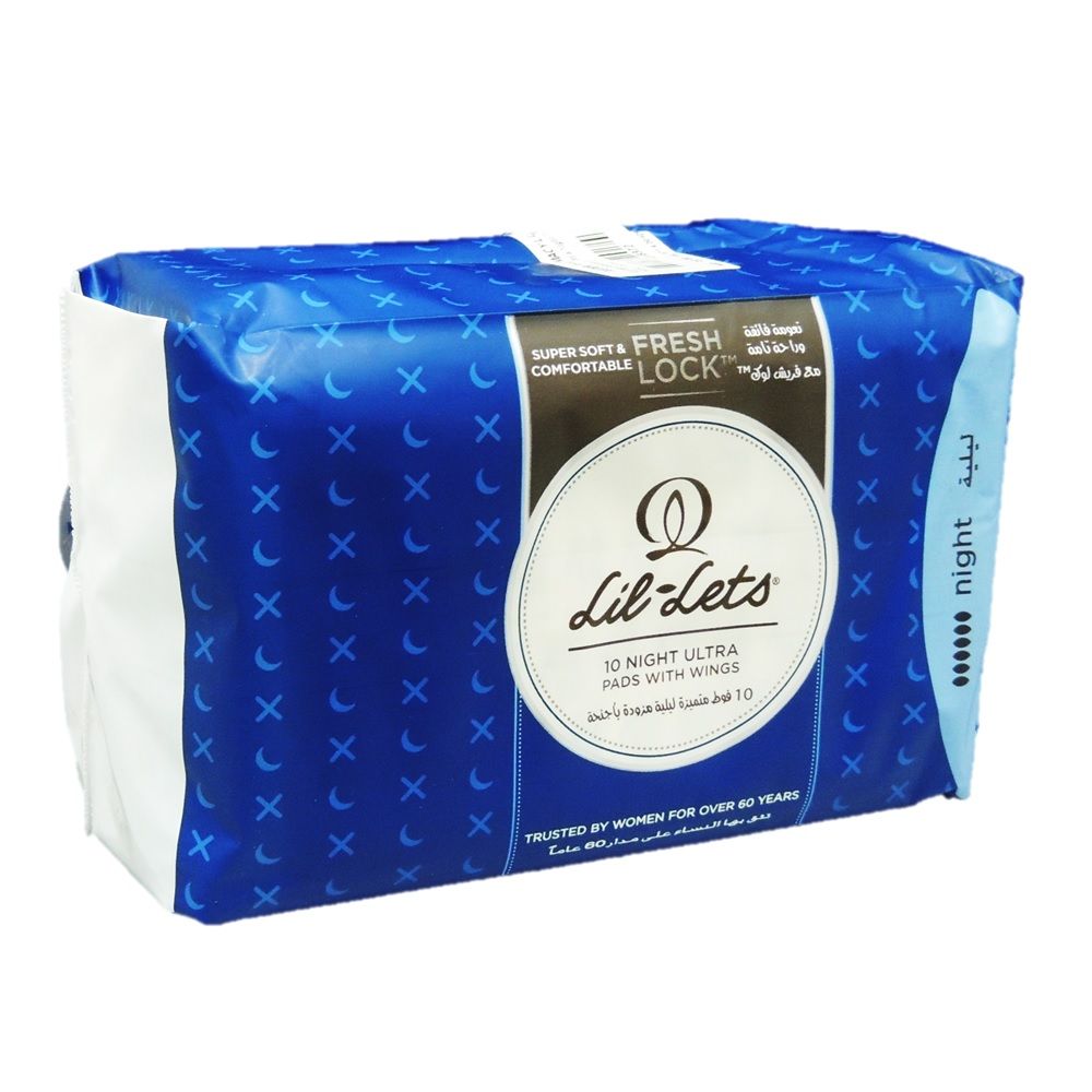 Lil-Lets Freshlock Night Ultra Pads with Wings 10's - Easy Pharmacy LLC