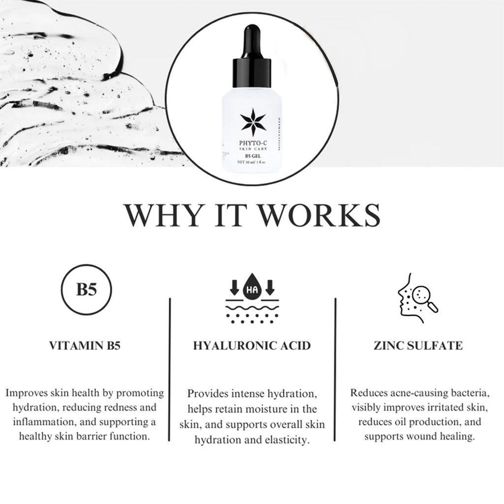 Phyto-C B5 Gel With Vitamin B5 & Hyaluronic Acid To Hydrate & Moisturize Dehydrated Skin 15ml - Easy Pharmacy LLC