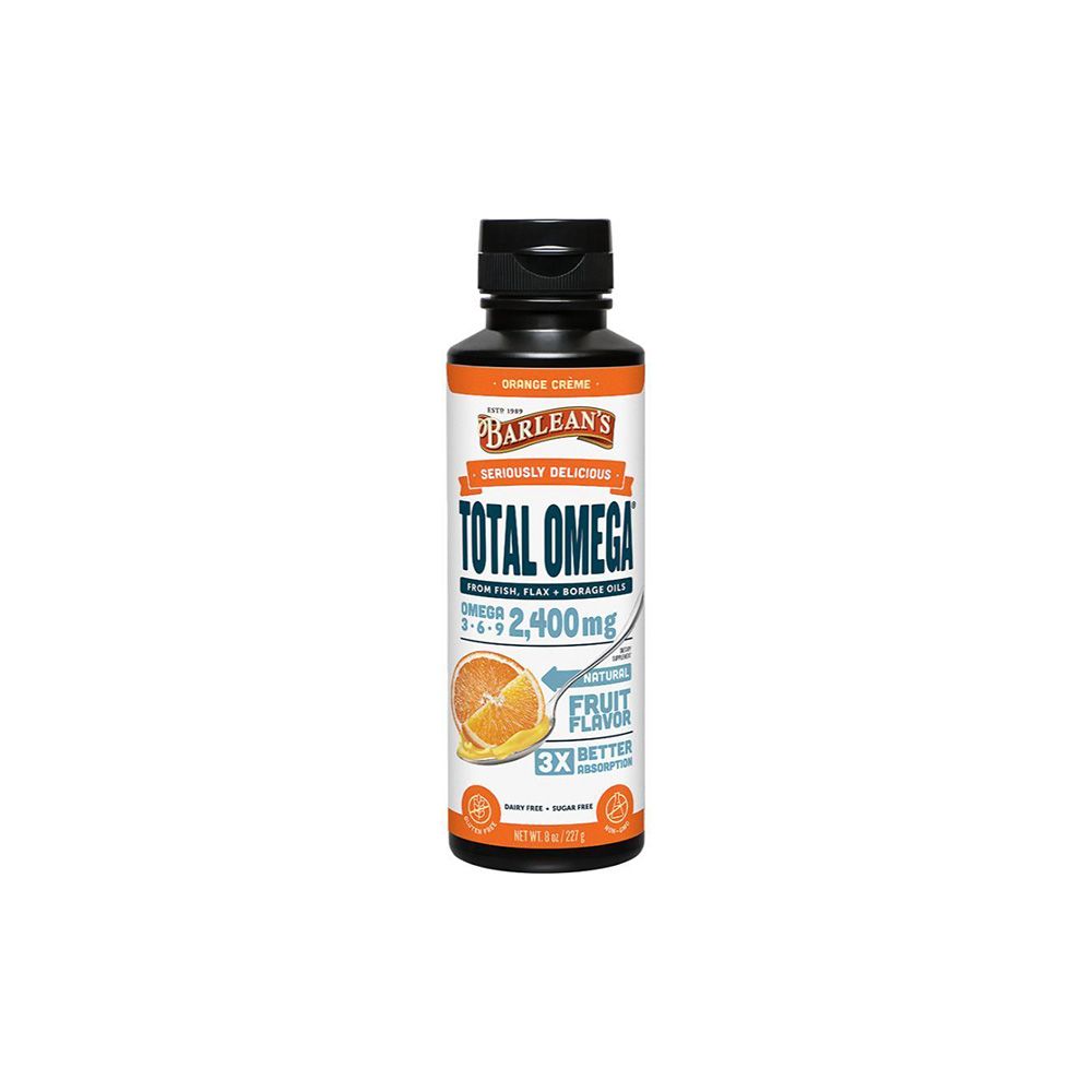 Barlean's 2400mg Total Omega 3 6 9 Flaxseed Oil, Borage Seed Oil, Fish Oil Supplement Liquid - Fruit Flavour, 227g - Easy Pharmacy LLC