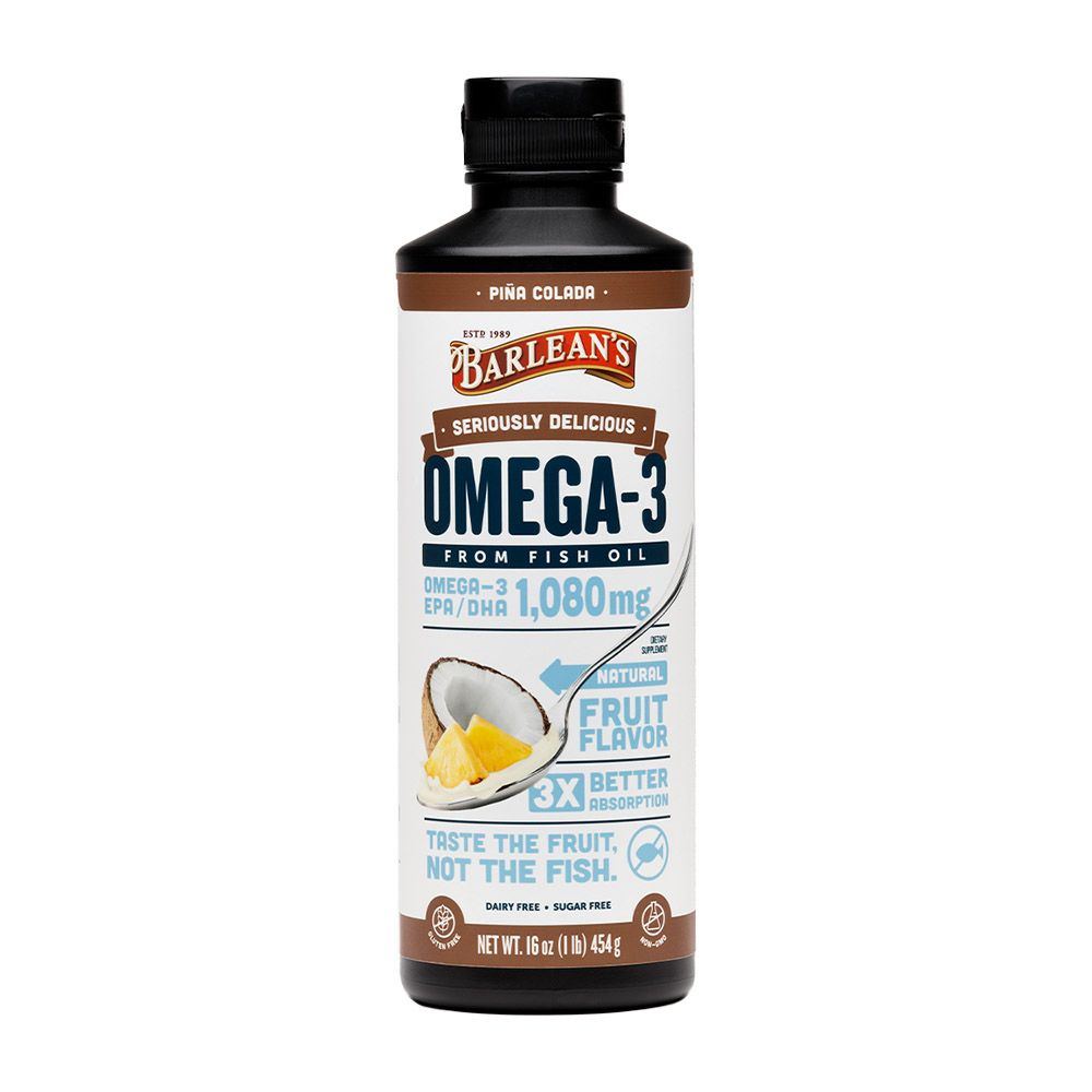 Barlean's Omega 3 1080mg Fish Oil Supplement Liquid - Pina Colada Flavour 227g - Easy Pharmacy LLC