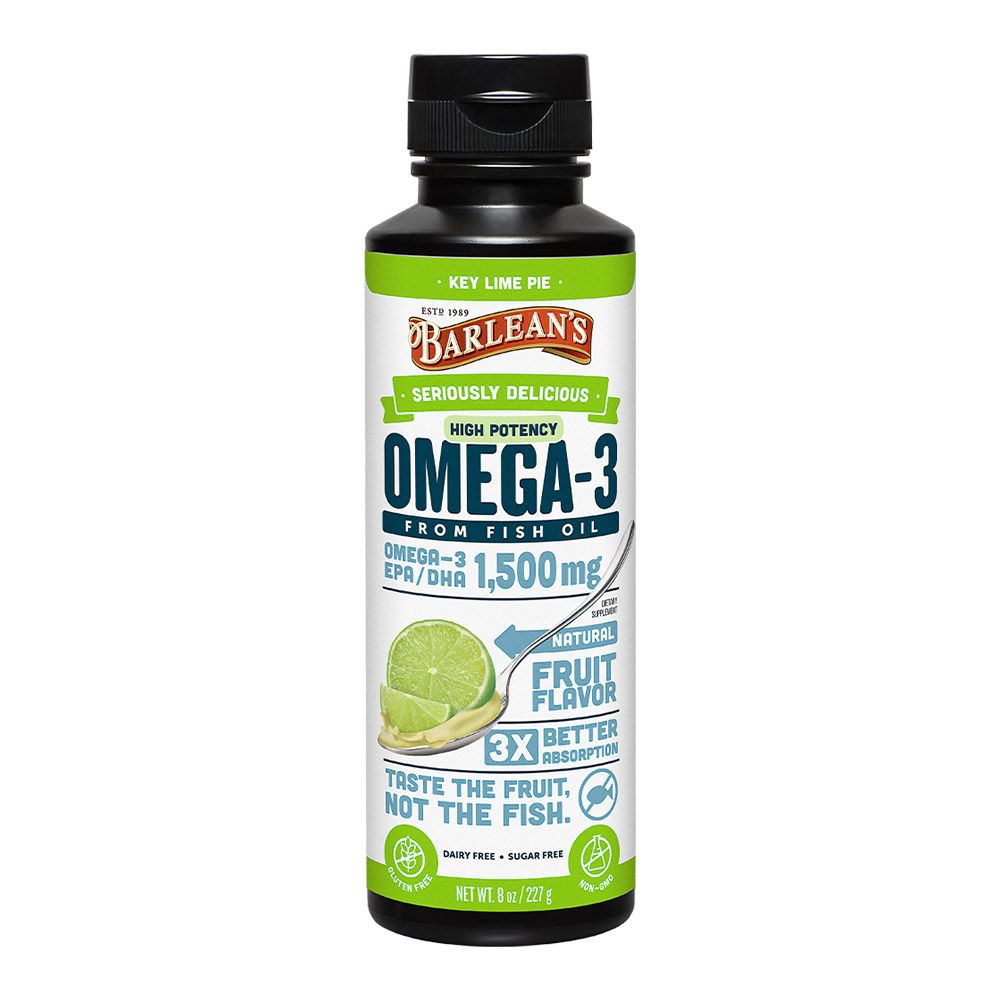 Barlean's Omega 3 1500mg Fish Oil Supplement Liquid - Key Lime Pie Flavour 227g - Easy Pharmacy LLC