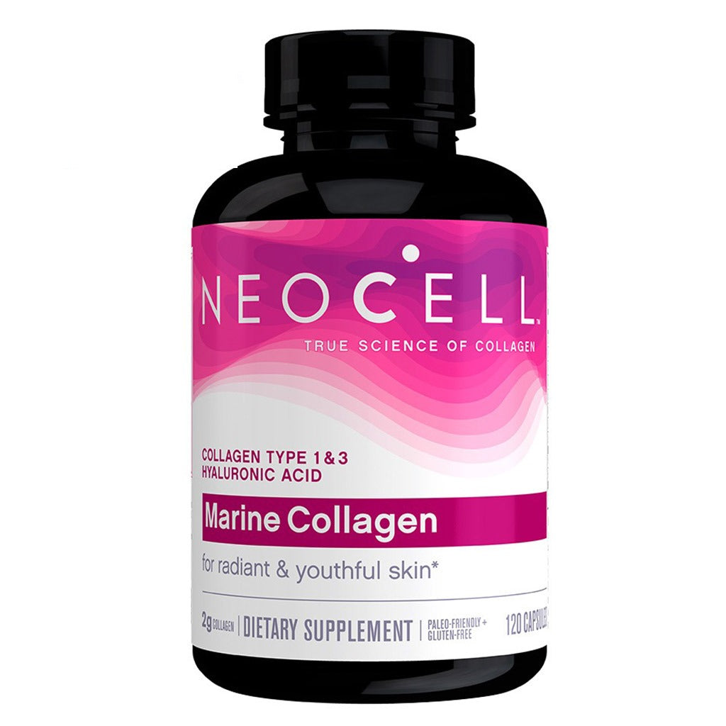 NeoCell Marine Collagen + Hyaluronic Acid Capsules For Youthful & Radiant Skin, Pack of 120's - Easy Pharmacy LLC