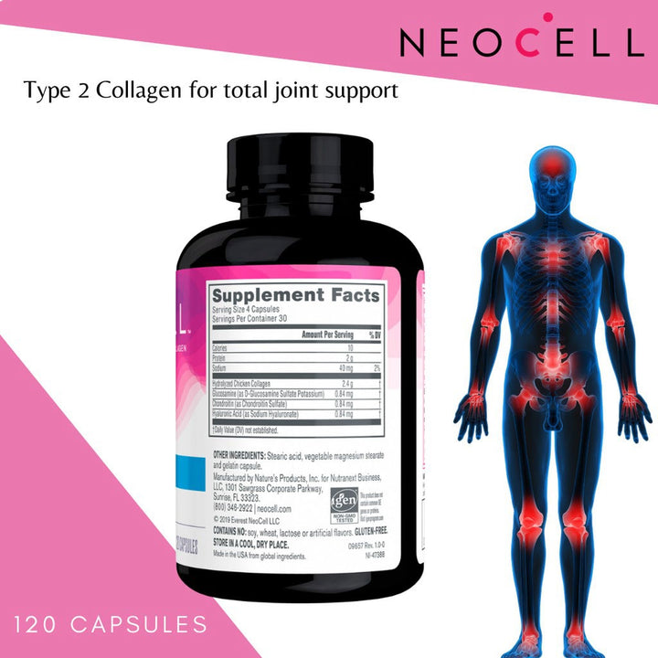 NeoCell Collagen Joint Complex Capsules For Joint Support, Pack of 120's - Easy Pharmacy LLC