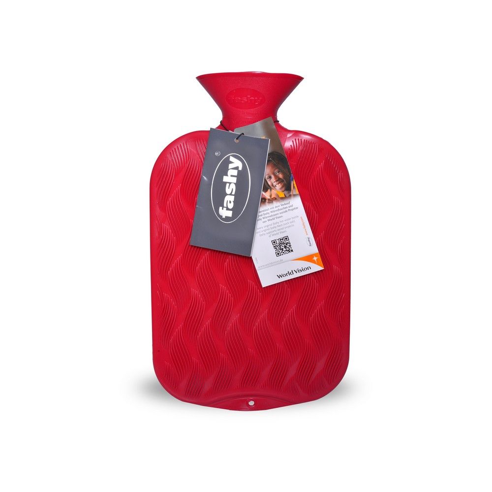 Fashy Hot Water Bag Chequer Ribbed Cranberry 6437-42 - Easy Pharmacy LLC