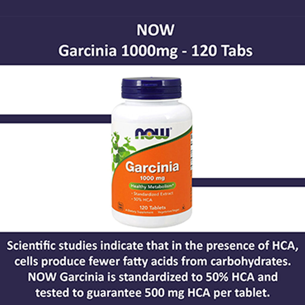 Now Garcinia 1000mg Vegetarian Tablets For Healthy Metabolism, Pack of 120's - Easy Pharmacy LLC