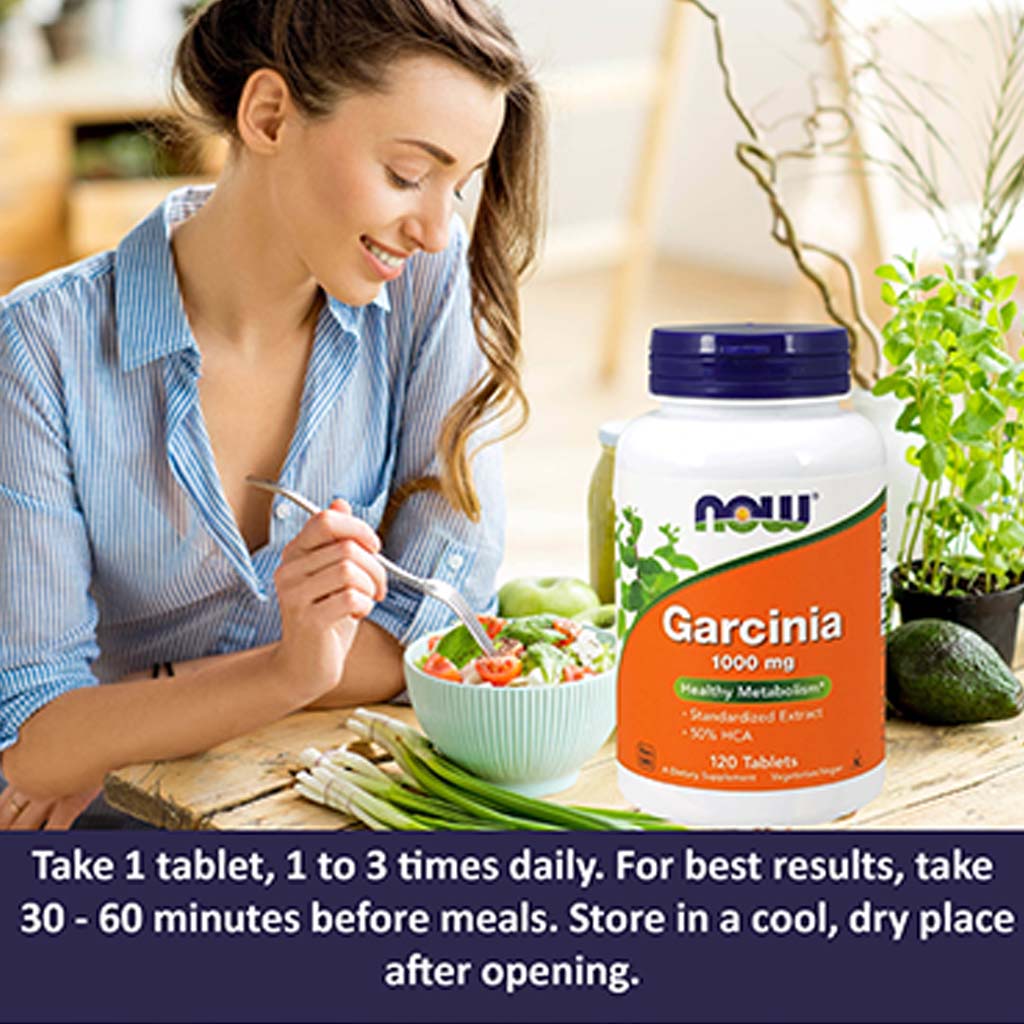 Now Garcinia 1000mg Vegetarian Tablets For Healthy Metabolism, Pack of 120's - Easy Pharmacy LLC