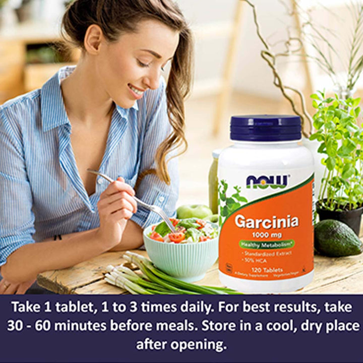 Now Garcinia 1000mg Vegetarian Tablets For Healthy Metabolism, Pack of 120's - Easy Pharmacy LLC