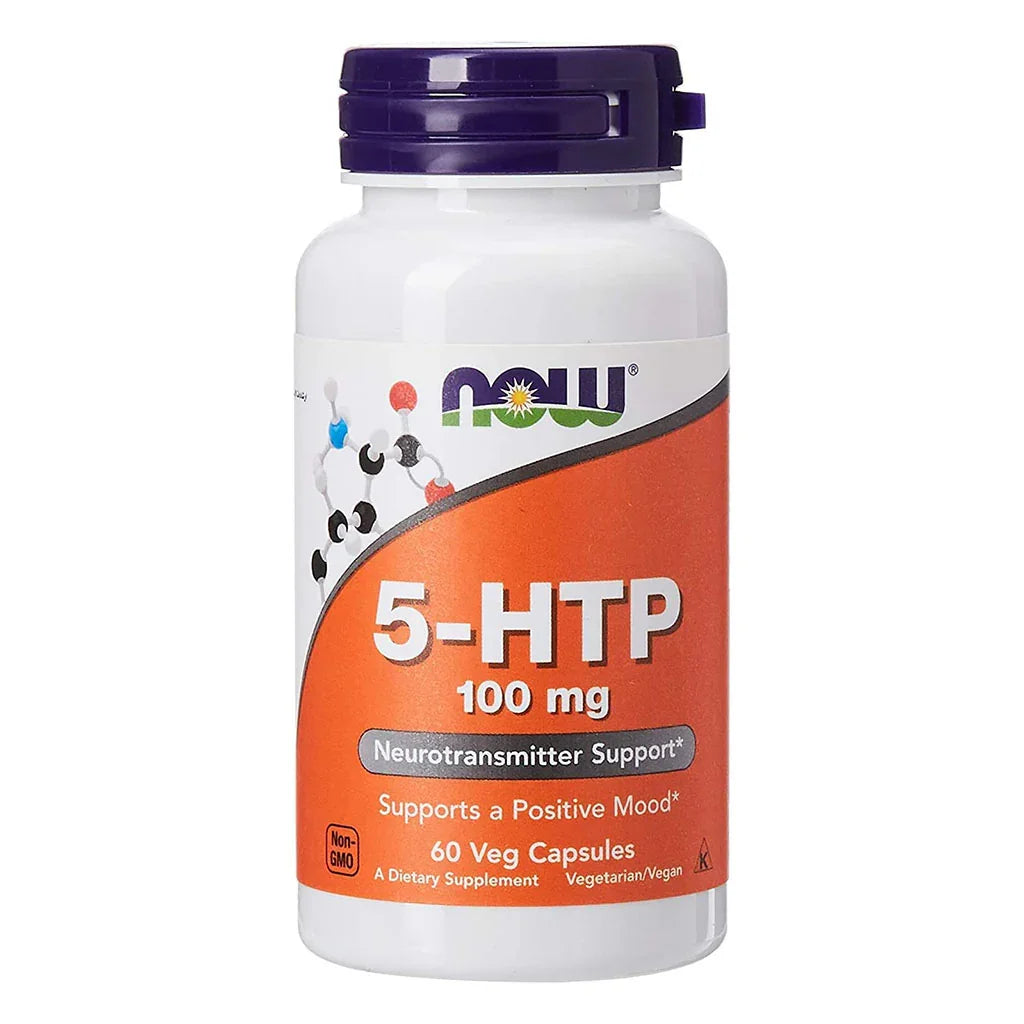 Now 5-HTP 100mg Vegetarian Capsules For Positive Mood & Neurotransmitter Support, Pack of 60's - Easy Pharmacy LLC