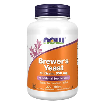 NOW Brewer’s Yeast 650 mg – Nutritional Support Tablets for Daily Wellness, 200 Count