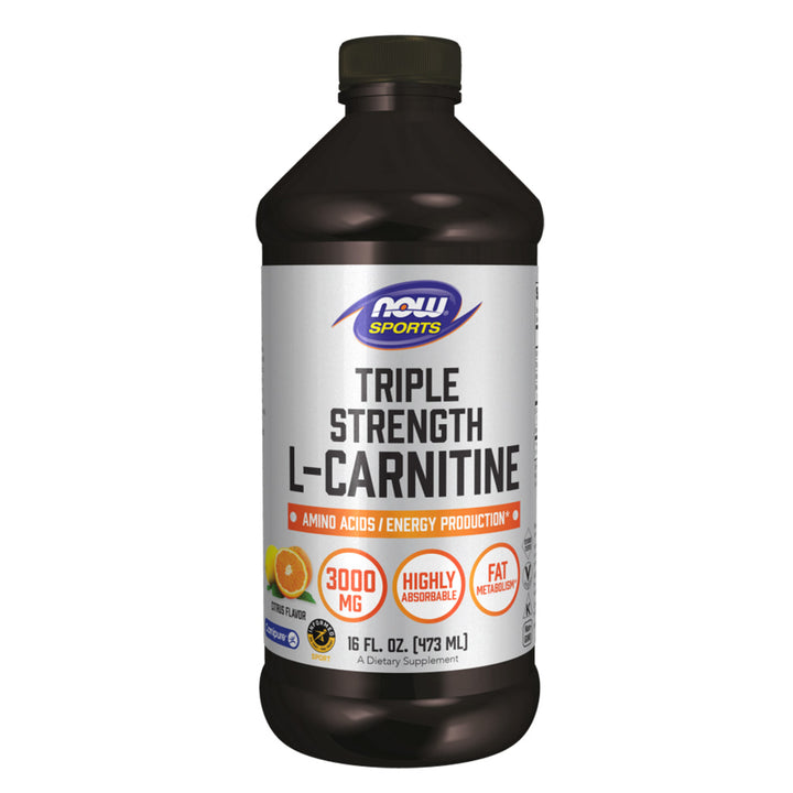 Now Sports Triple Strength 3000mg L-Carnitine Liquid For Energy & Fitness Support 473ml - Easy Pharmacy LLC