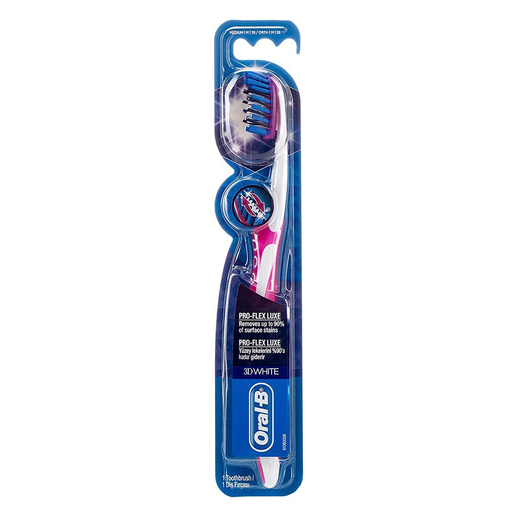 Oral-B 3D White Luxe Pro-Flex Medium Manual Toothbrush Medium, Pack of 1's - Easy Pharmacy LLC