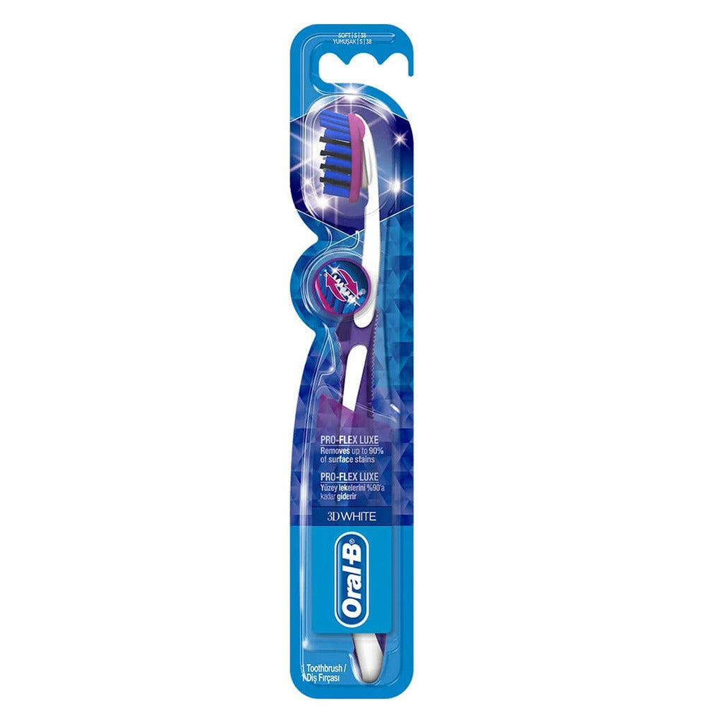 Oral-B 3D White Luxe Pro-Flex 38 Soft Manual Toothbrush, Pack of 1's - Easy Pharmacy LLC
