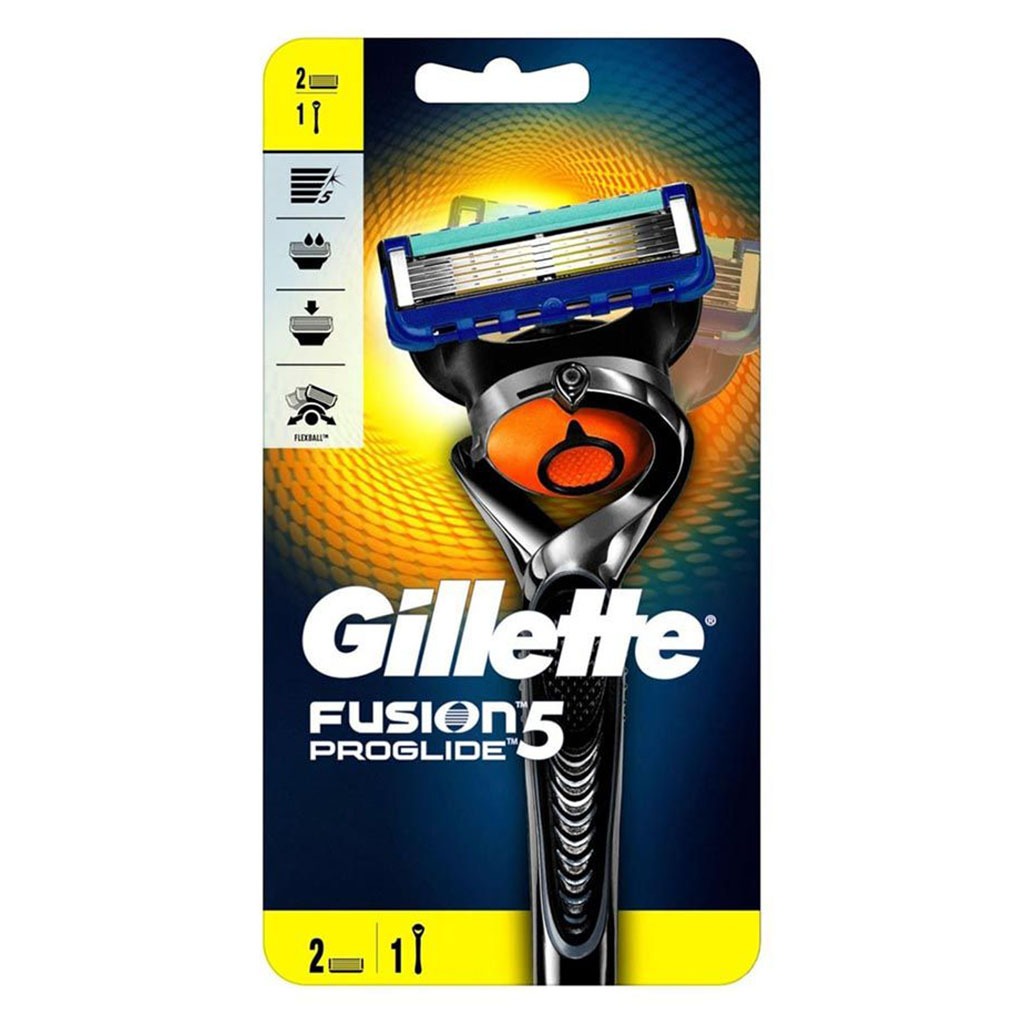 Gillette Fusion 5 ProGlide Men's Razor With Flex Ball Technology, Pack of 1 Handle + 2 Blades - Easy Pharmacy LLC