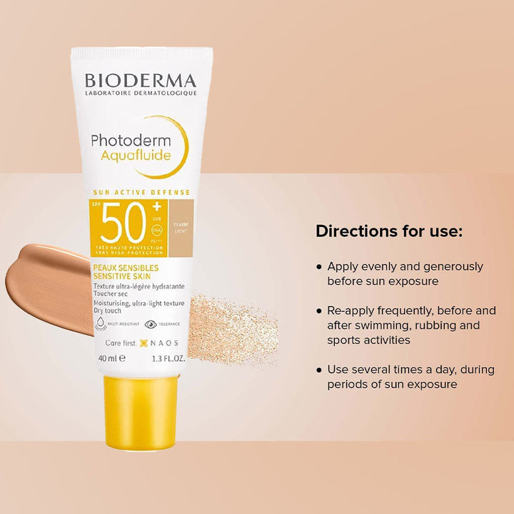 Bioderma Photoderm Aquafluide Very High Protection Sunscreen With SPF50+ & PA++++ - Light Tinted 40ml - Easy Pharmacy LLC