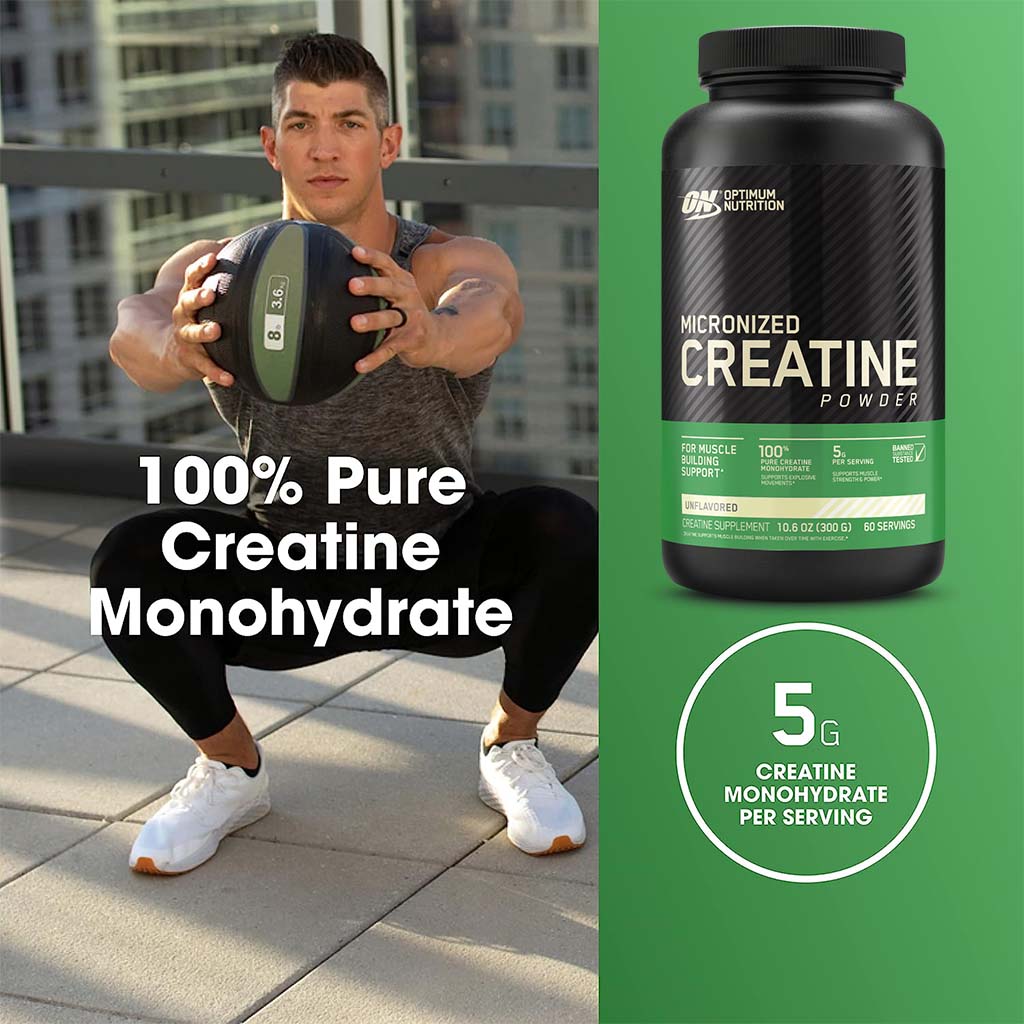 Optimum Nutrition Micronized Creatine Powder For Muscle Strength 300g - Easy Pharmacy LLC
