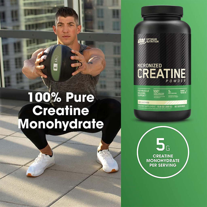 Optimum Nutrition Micronized Creatine Powder For Muscle Strength 300g - Easy Pharmacy LLC