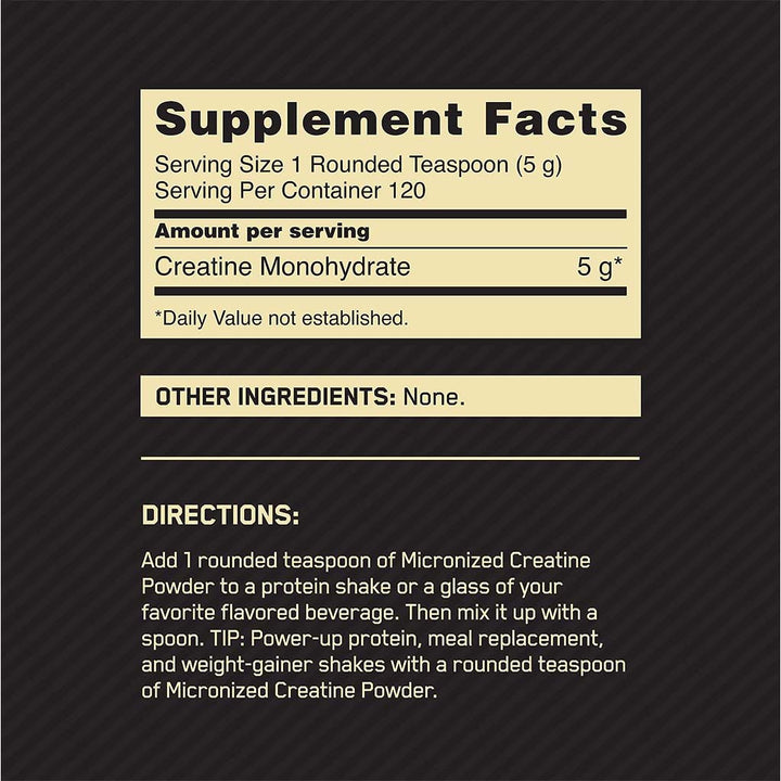 Optimum Nutrition Creatine Powder 600g - Easy Pharmacy LLC