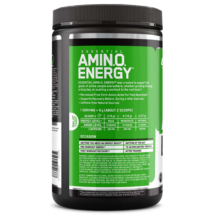 Optimum Nutrition Amino Energy For Energy & Muscle Recovery - Lemon Lime, 270g - 30 Servings - Easy Pharmacy LLC
