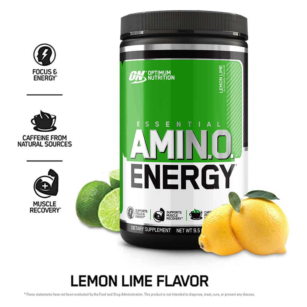 Optimum Nutrition Amino Energy For Energy & Muscle Recovery - Lemon Lime, 270g - 30 Servings - Easy Pharmacy LLC
