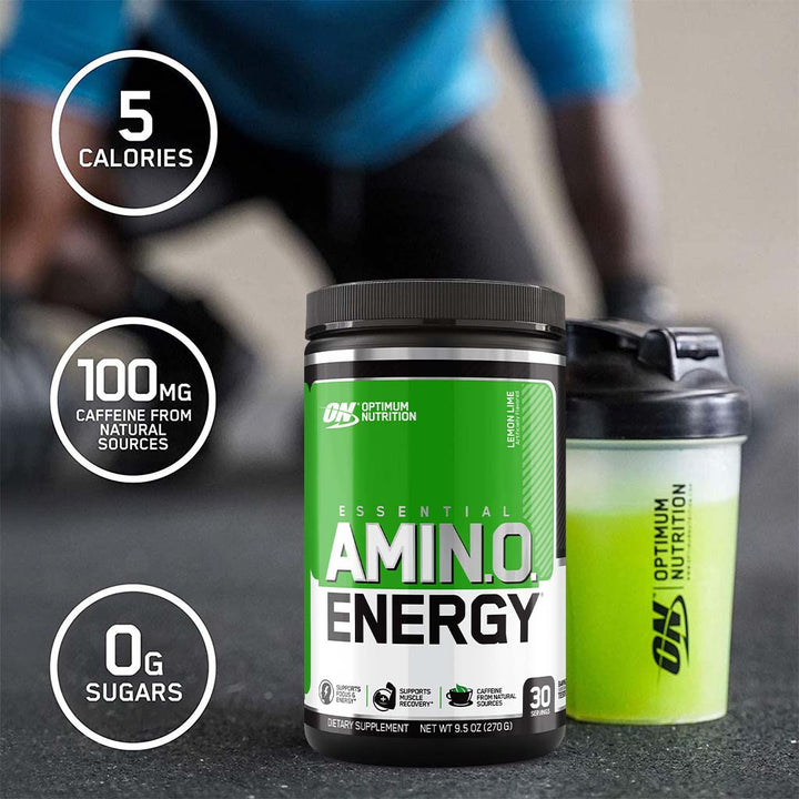 Optimum Nutrition Amino Energy For Energy & Muscle Recovery - Lemon Lime, 270g - 30 Servings - Easy Pharmacy LLC