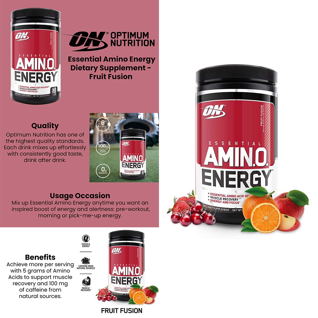 Optimum Nutrition Essential Amino Energy Fruit FusiOptimum Nutrition Flavour 30 Servings - Easy Pharmacy LLC