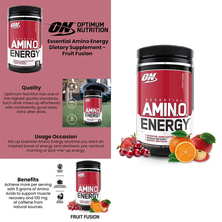 Optimum Nutrition Essential Amino Energy Fruit FusiOptimum Nutrition Flavour 30 Servings - Easy Pharmacy LLC