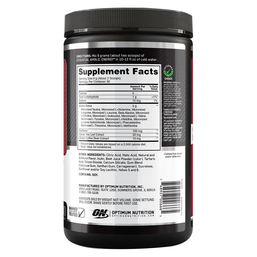 Optimum Nutrition Essential Amino Energy Fruit FusiOptimum Nutrition Flavour 30 Servings - Easy Pharmacy LLC