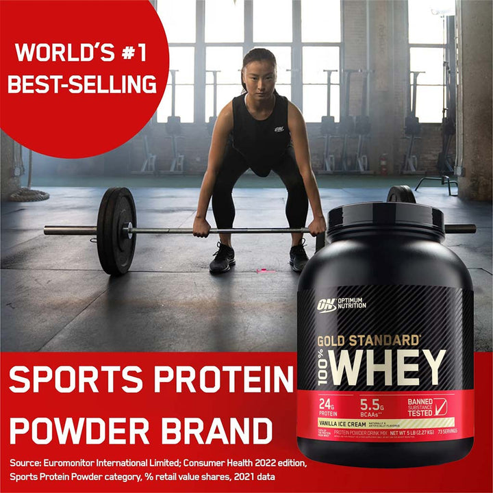 Optimum Nutrition Gold Standard 100% Whey Vanilla Ice Cream 5lb - Easy Pharmacy LLC