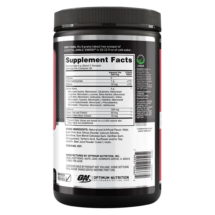 Optimum Nutrition Essential Amino Energy Watermelon 30 Servings - Easy Pharmacy LLC