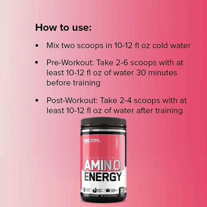 Optimum Nutrition Essential Amino Energy Watermelon 30 Servings - Easy Pharmacy LLC