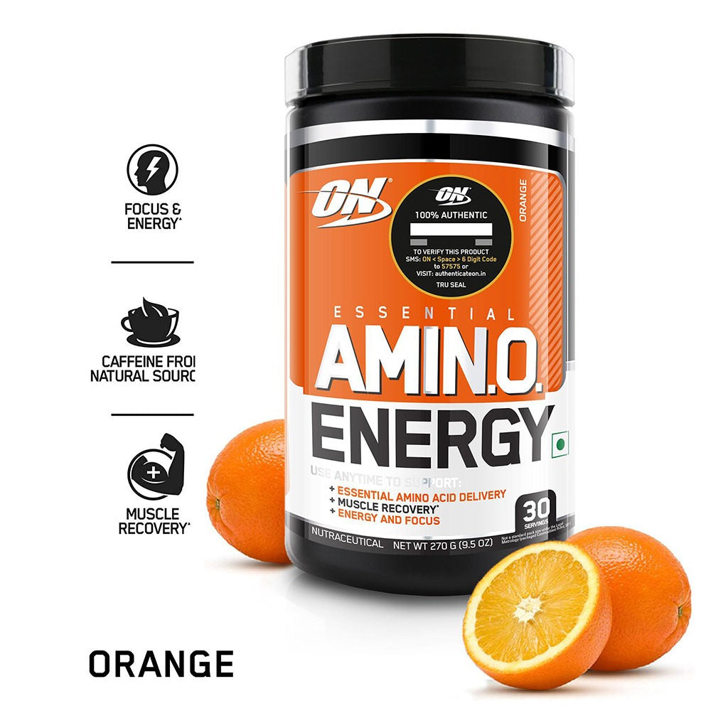 Optimum Nutrition Essential Amino Energy Orange Cooler 270g 30 Servings - Easy Pharmacy LLC