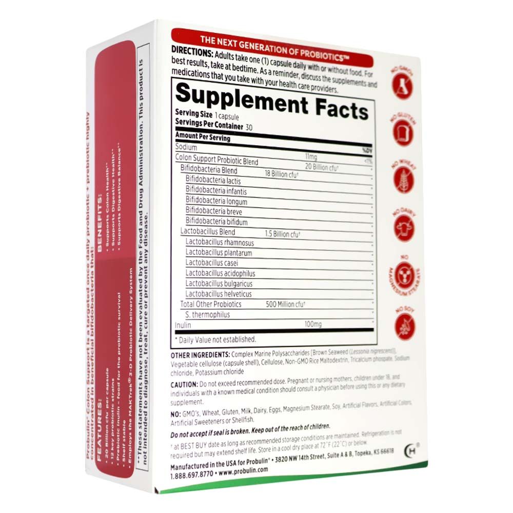 Probulin Colon Support Capsules, Pack of 30's - Easy Pharmacy LLC