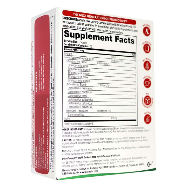 Probulin Colon Support Capsules, Pack of 30's - Easy Pharmacy LLC
