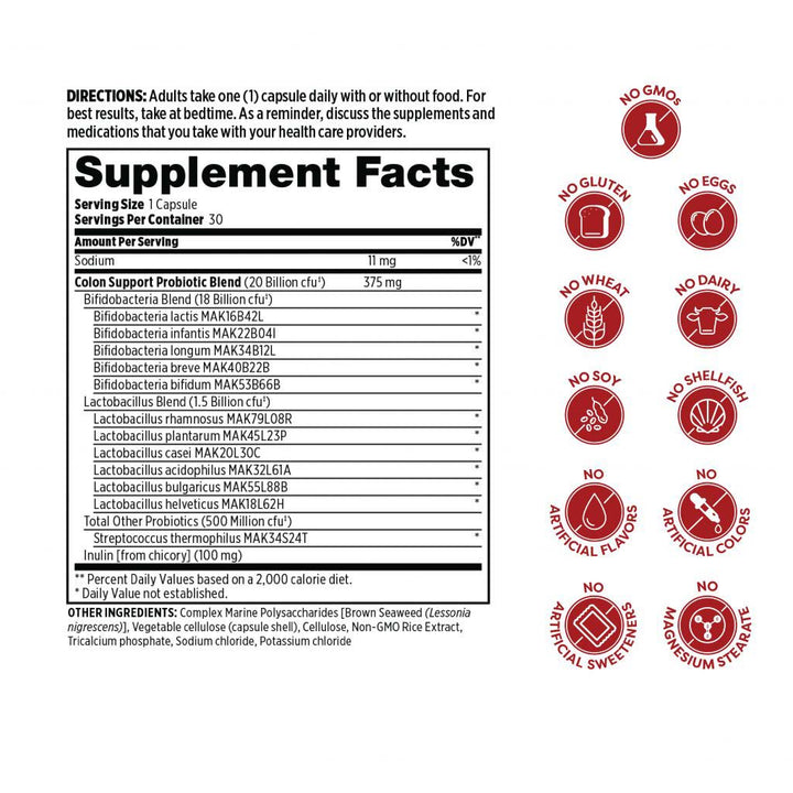 Probulin Colon Support Capsules, Pack of 30's - Easy Pharmacy LLC